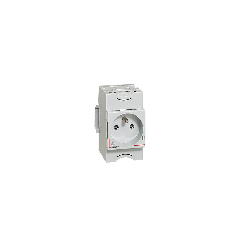 004280 Legrand - Prise modulaire 10A à 16A 250V - 2P+T à éclips - 2,5 modules - Prise fixation rail DIN