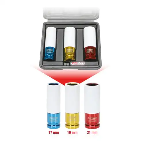 1/2" Jeu de douilles à chocs pour jantes aluminium, 3 pcs.