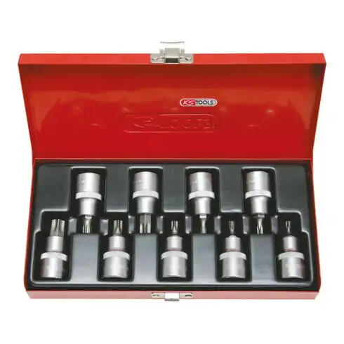 1/2" Jeu de douilles tournevis Torx percé, 9 pcs., TB20-TB60