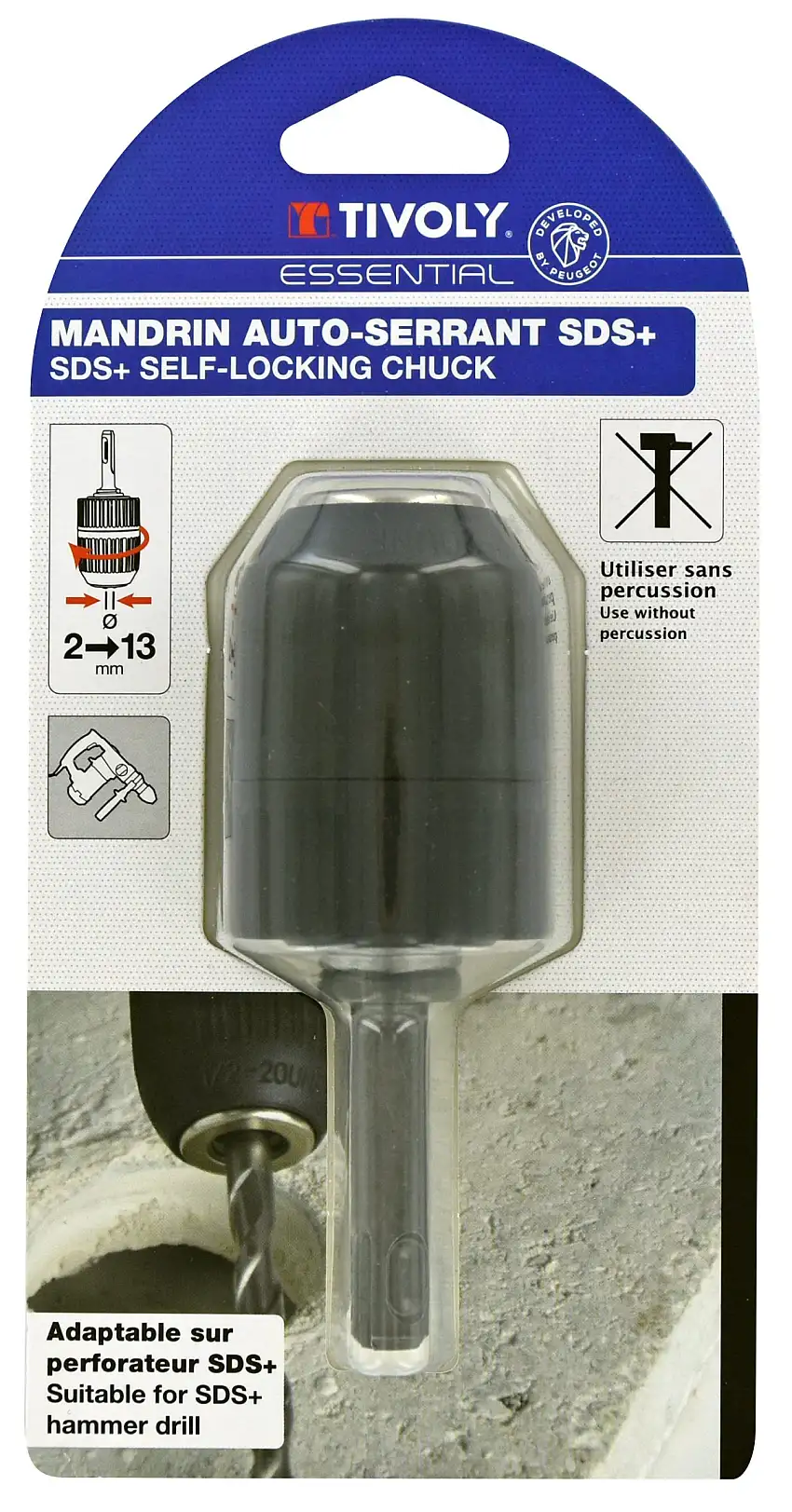 Tivoly   Mandrin auto-serrant SDS+ Ø 2 à 13mm