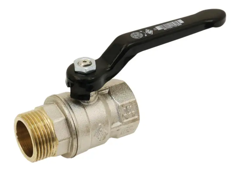 Vanne série forte chromé sortie M/F - Poignée alu noire - Ø12mm - 3/8''