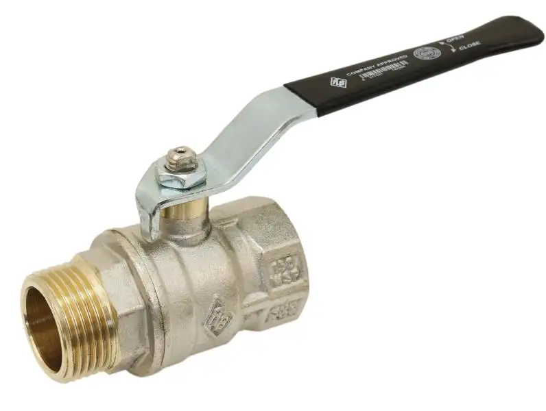 Vanne série forte chromé sortie M/F - Poignée aciernoire - Ø15mm - 1/2''