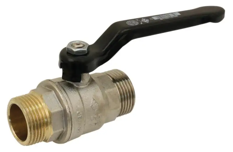 Vanne série forte chromé sortie M/M - Poignée ALU noire - Ø15mm - 1/2''