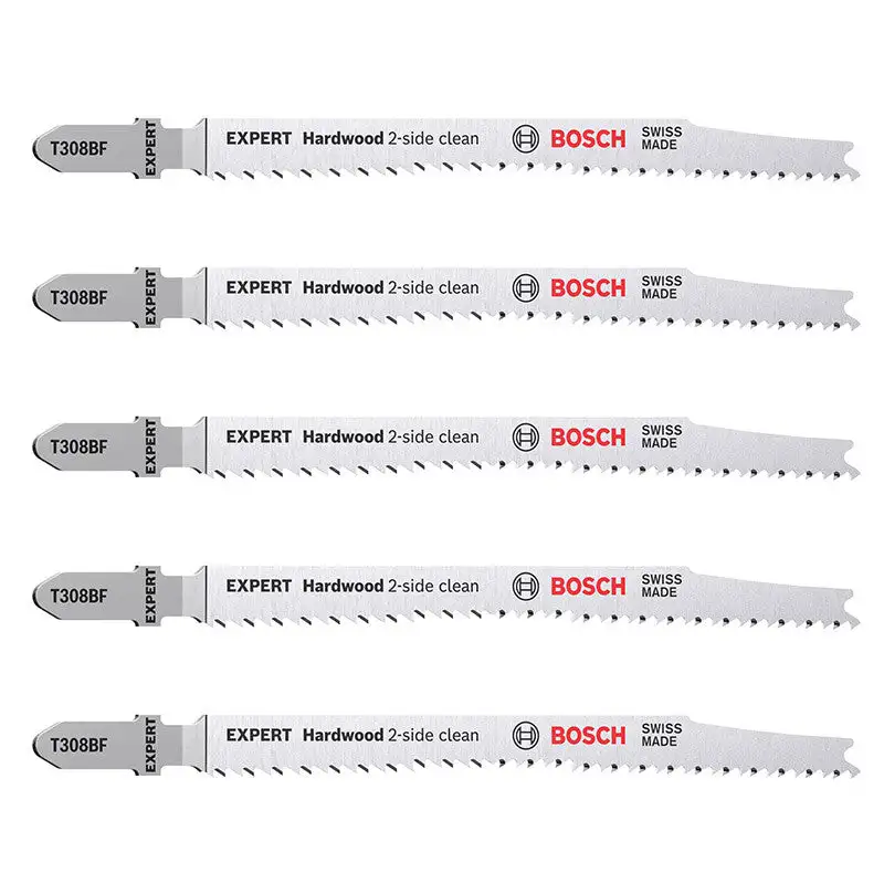 5 Lames scie sauteuse BOSCH 2608900544 EXPERT BIM Sans éclat Bois dur 117mm T308BF