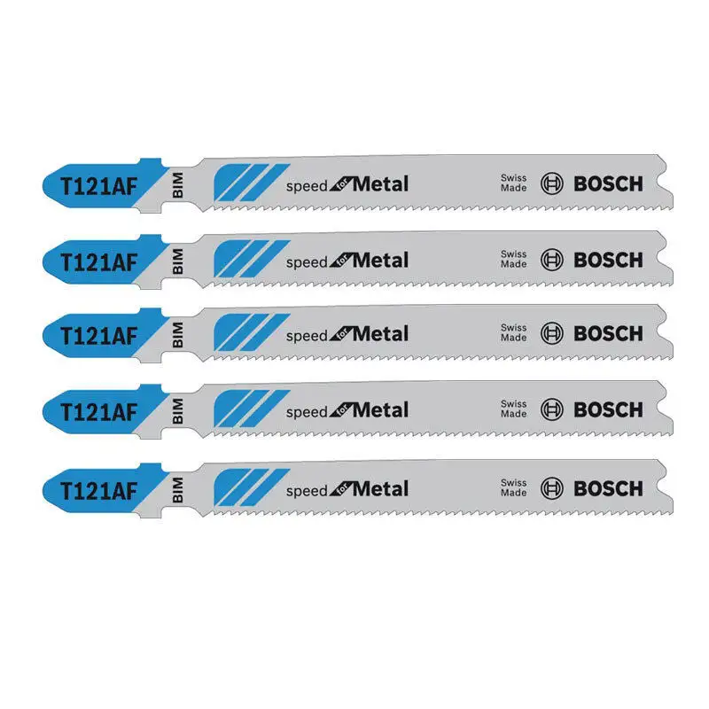 5 lames de scie-sauteuse BOSCH T 121 AF BIM Speed métal - 92 x 1.2 mm