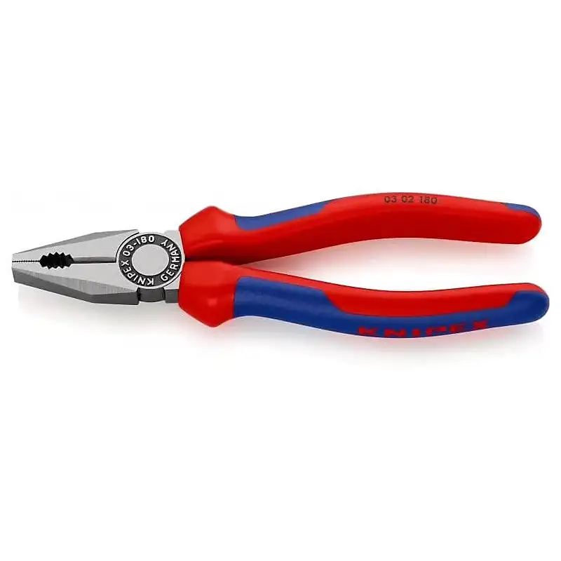 Pince universelle 180mm avec tranchant - Bi-matière - Tête polie KNIPEX - 302180