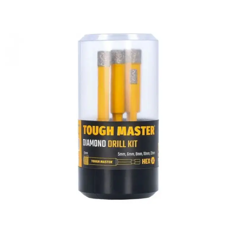 Tough Master TM-DDK5 Jeu de forets diamantés 5 mm, 6 mm, 8 mm, 10 mm , 12 mm, 5 pieces
