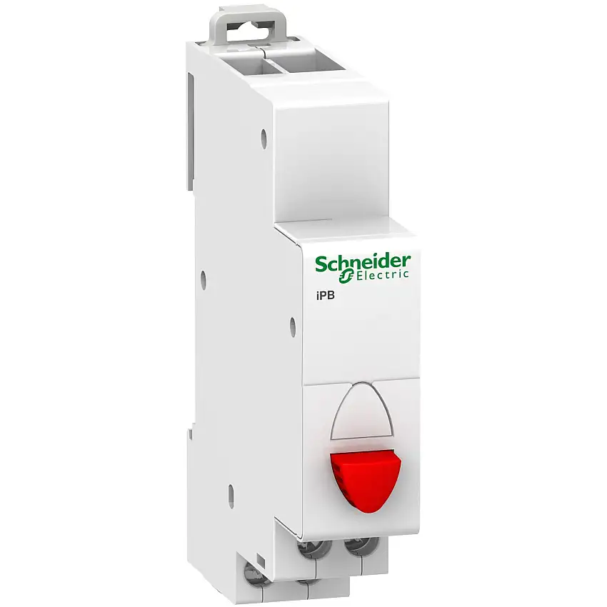 A9E18031 Schneider - Bouton poussoir modulaire - Rouge - 1NF - 20A - 230Vca - Acti 9 IPB