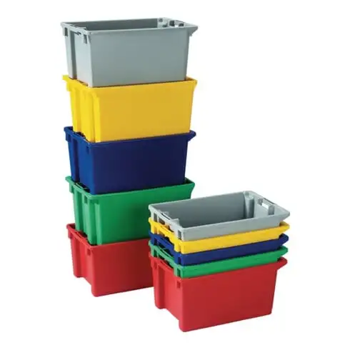 Bacs gerbables-emboîtables PP gris L600xl400xH300mm