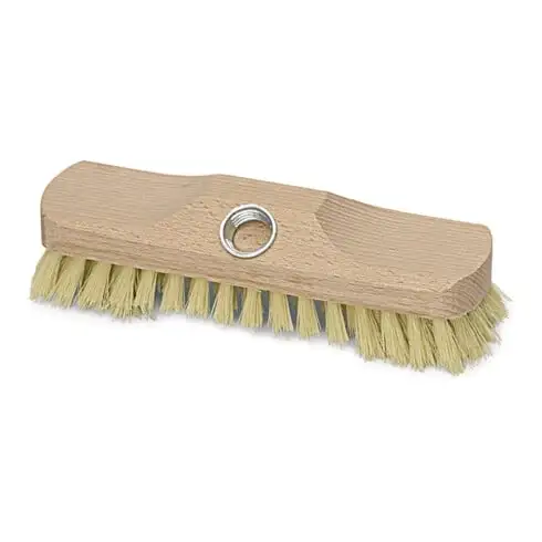 Balai brosse plastique-Fibre L. 220 mm corps en bois avec filetage