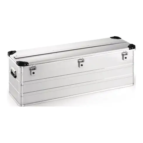 Boîte en aluminium iqs 118 x 385 x 410 mm (L x H x l) 163 l avec fermoir à déclic et coins d'empilage