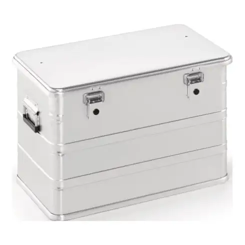 Boîte en aluminium L582xl385xH397mm 76 l avec fermoir à déclic et perçages