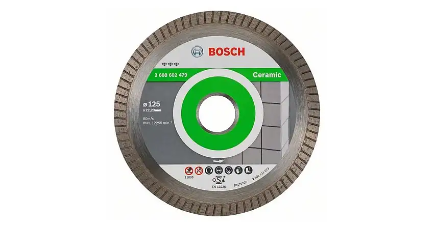 BOSCH Disque à tronçonner diamanté Best for Ceramic Extra-Clean Turbo 125 x 22,23 x 1,4 x 7 mm 2608602479