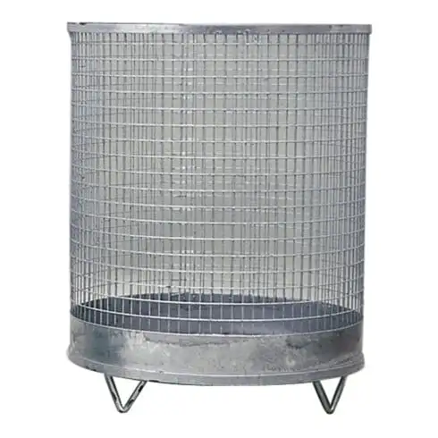 Corbeille à déchets H600xD500 mm 118 l Drahtgitter galvanisé avec 4 pieds