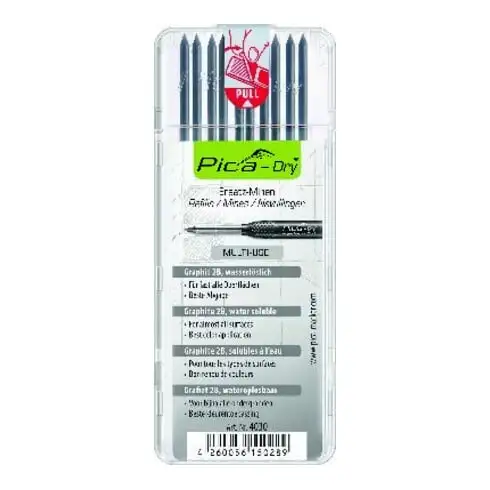 Jeu de mines Pica-Dry 10 pcs. p.Pica-Dry graphite dureté H Pica-Dry 4050 set ave