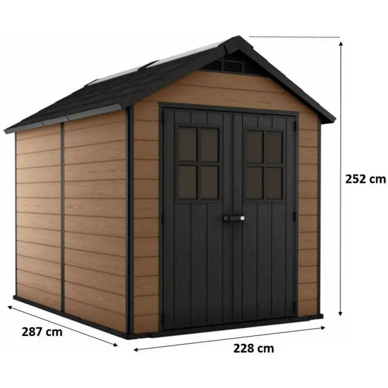 KETER NEWTON 759 Abri de jardin, 228 x 287 x 252 cm, marron 17208504