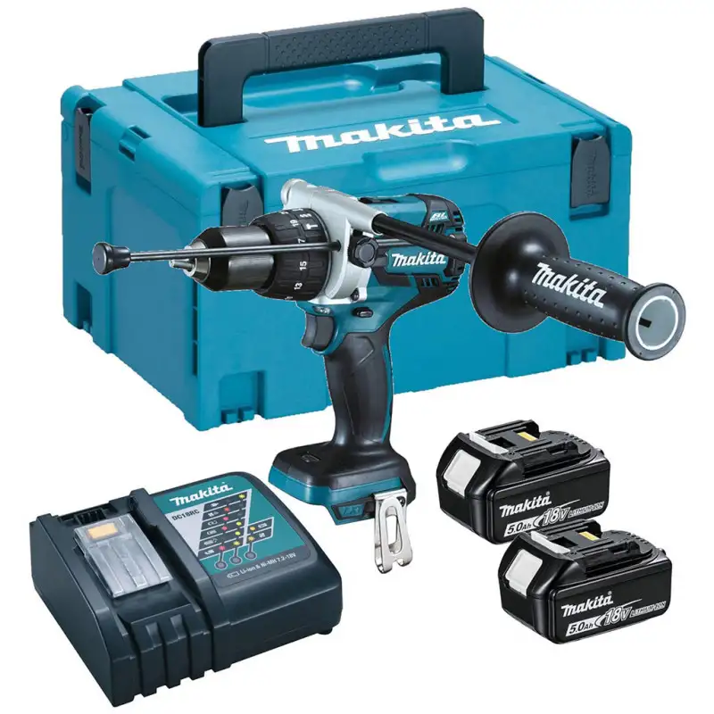 Makita DHP481RTJ Perceuse visseuse a percussion Li-ion 18V 2x5,0 Ah, MAKPAC