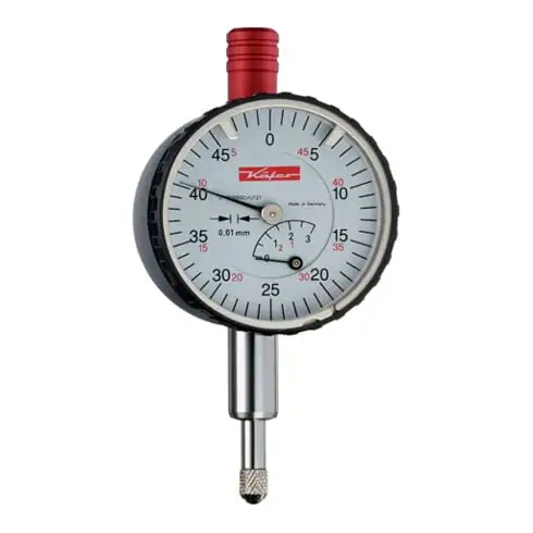 Petit comparateur KM4/5T 5 mm lecture 0,01 mm sans protection antichoc avec étal