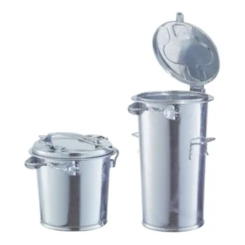 Poubelle 50 l tôle en acier galvanisé au feu sans anse