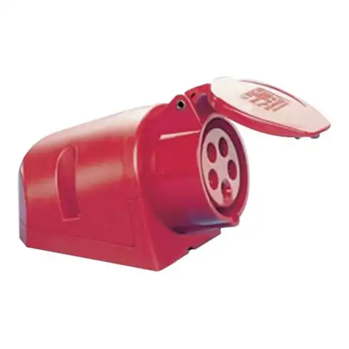 Prise murale CEE 16 A 400 V position de la fiche 6 h avec couvercle rabattable I