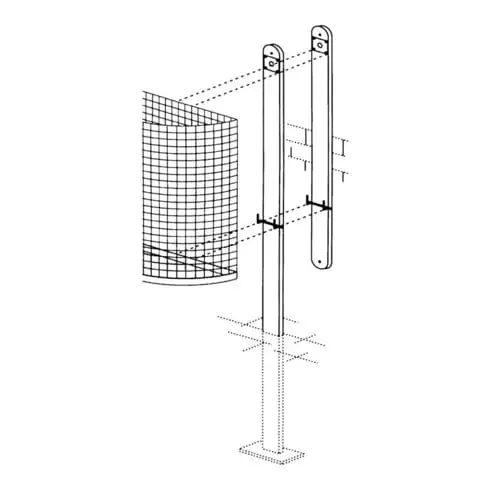 Rail de fixation pour les corbeilles à déchets acier