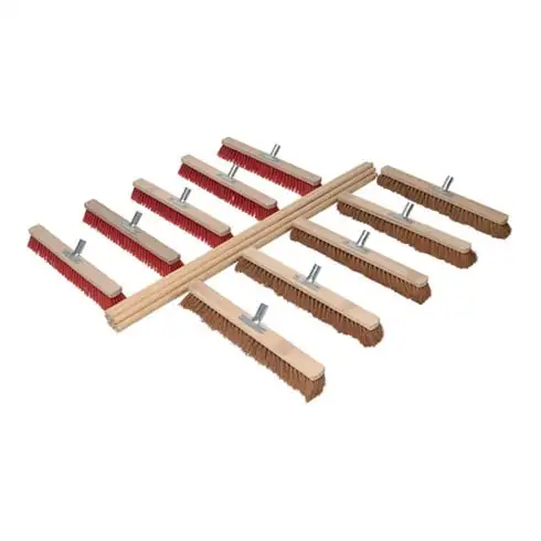 Set de balais 5 en coco/ 5 en Elaston avec 10 manches L.1400 mm L.600 mm SOREX