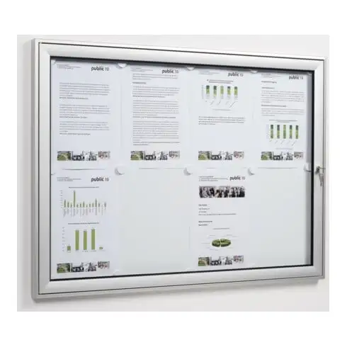 Vitrine de porte battante 8 x DIN A4 B930xH680mm cadre rectangulaire p. l'int. W