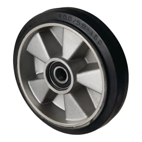 Volant caoutch.plein L.moyeu 43 mm l.roue 50 mm D.roue 200 mm