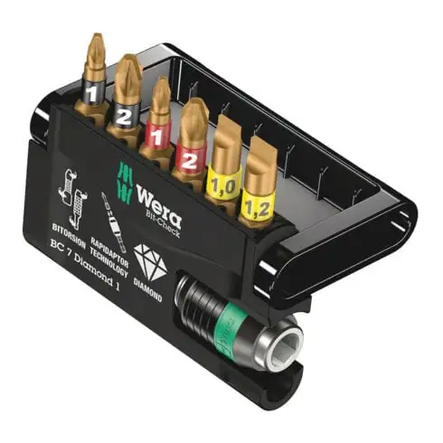 WERA Jeu d'embouts BiTorsion 7 pièces, revêtement diamant KPS